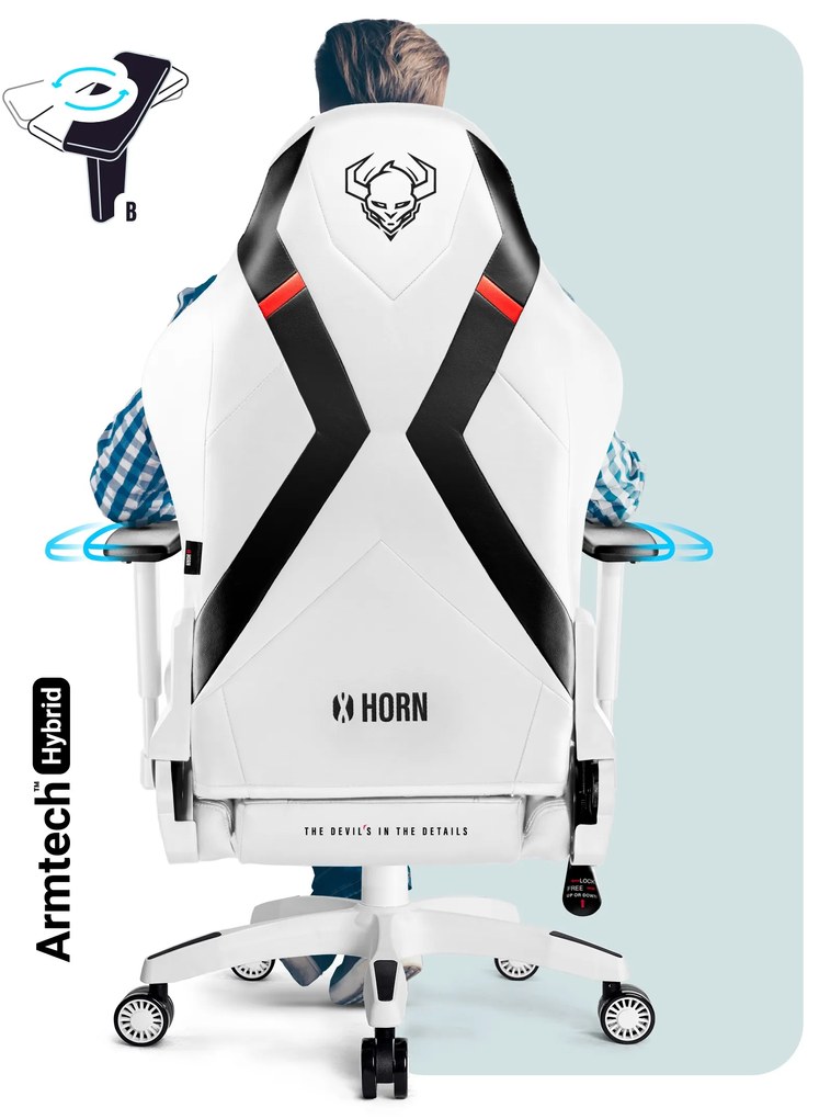 Herné kreslo Diablo X-Horn 2.0 King Size, bielo-čierne