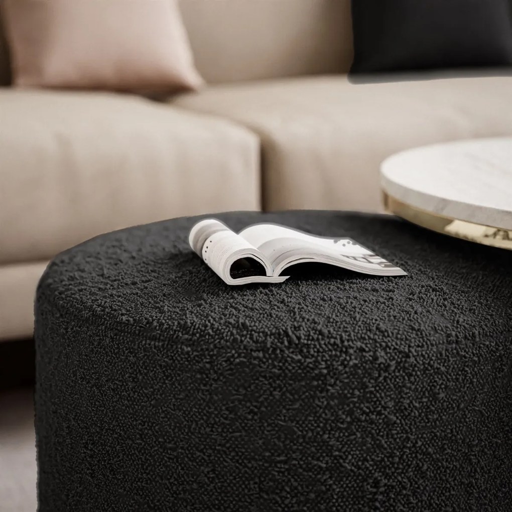 KONFERENČNÝ STOLÍK LEONARDO X BIELY LESK + ZLATÝ + TABURET ČIERNY