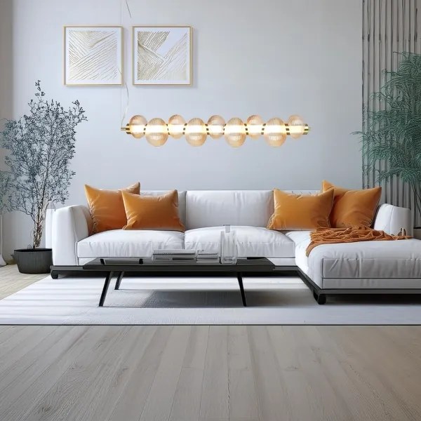 LED luster na lanku BOLLA LED/32W/230V zlatá/zadymená béžová