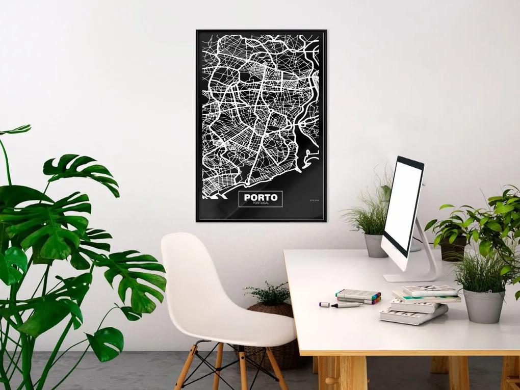 Plagát v ráme - City Map Porto