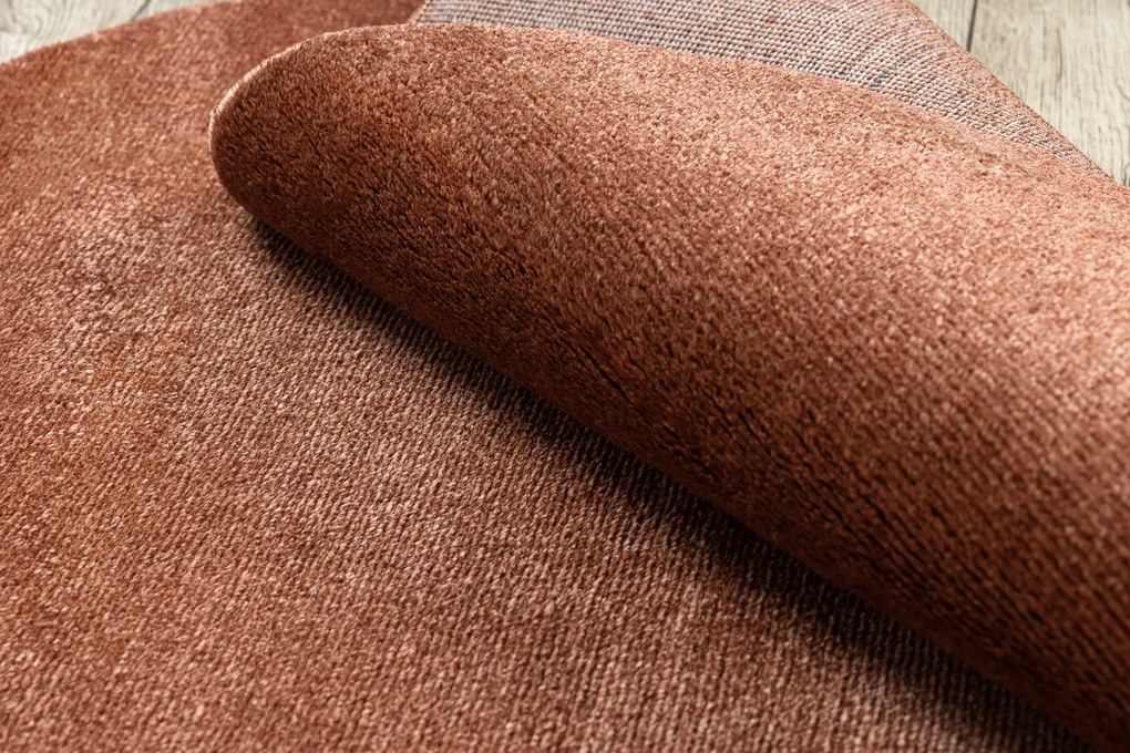 Okrúhly koberec SOFTY Jednofarebný, terakota