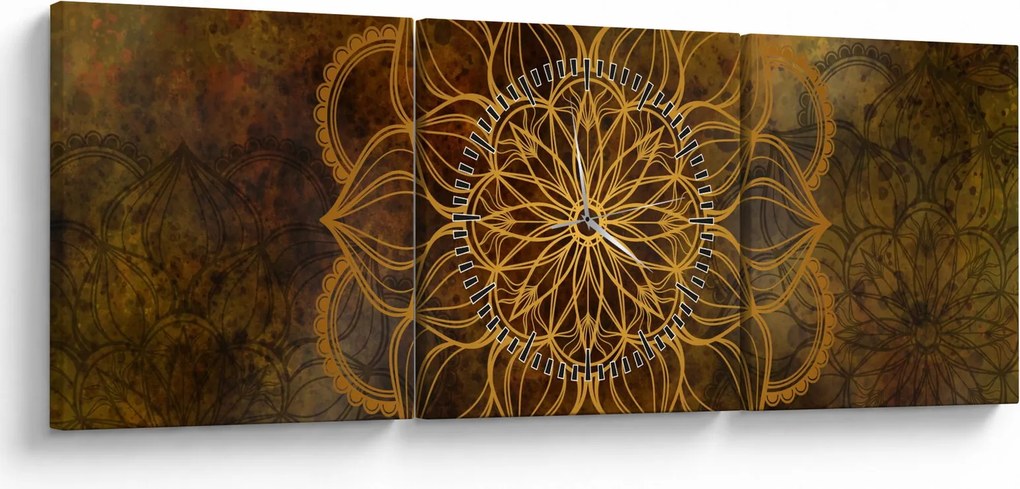 Obraz - Mandala radosti (s hodinami) (90x30 cm)