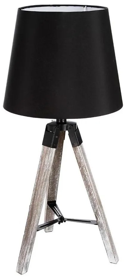 Atmosphera - Stolná lampa RUNO 1xE27/25W/230V drevo/čierna