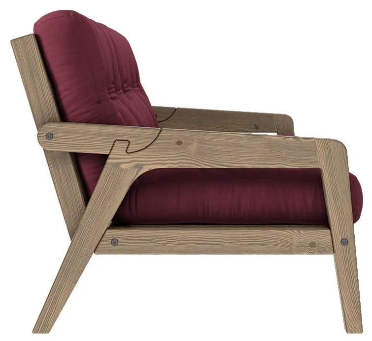 Variabilná pohovka Grab Bordeaux/Carob Brown 204 × 90 × 93 cm / 204 × 130 × 43 cm