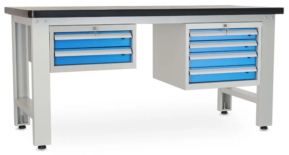 Dielenský stôl Solid MDF-24, 180 cm, 2 závesné boxy, čierna