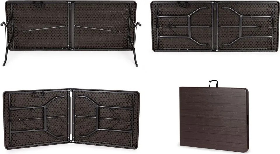 Cateringový, banketový stôl 180 cm skladací hnedý