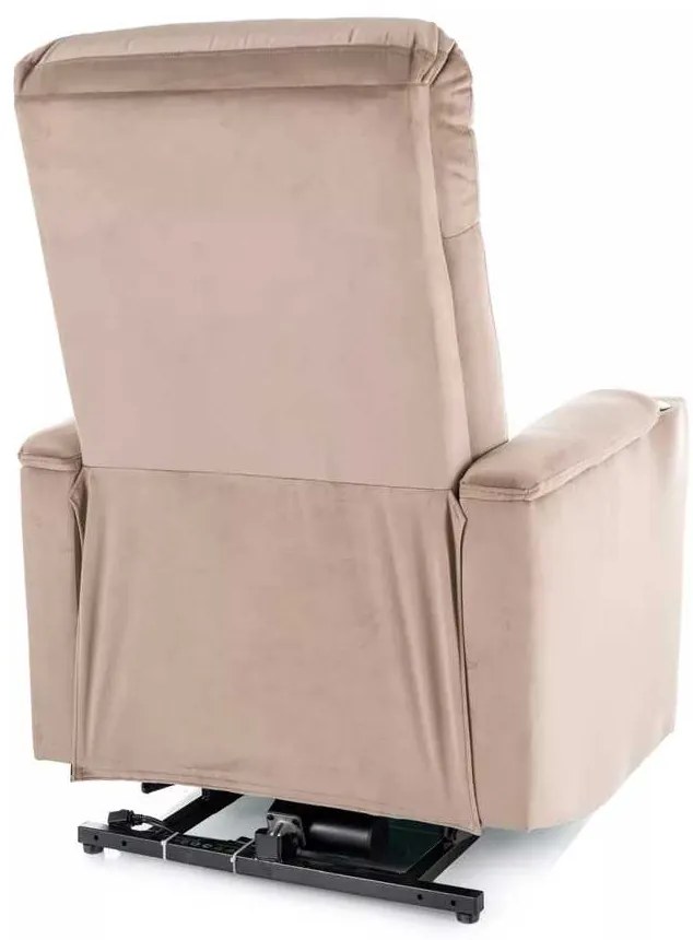 Polohovacie kreslo Berville Velvet, béžová