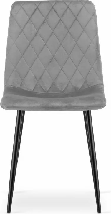 Set 4 kresiel TURIN - svetlosivý zamat