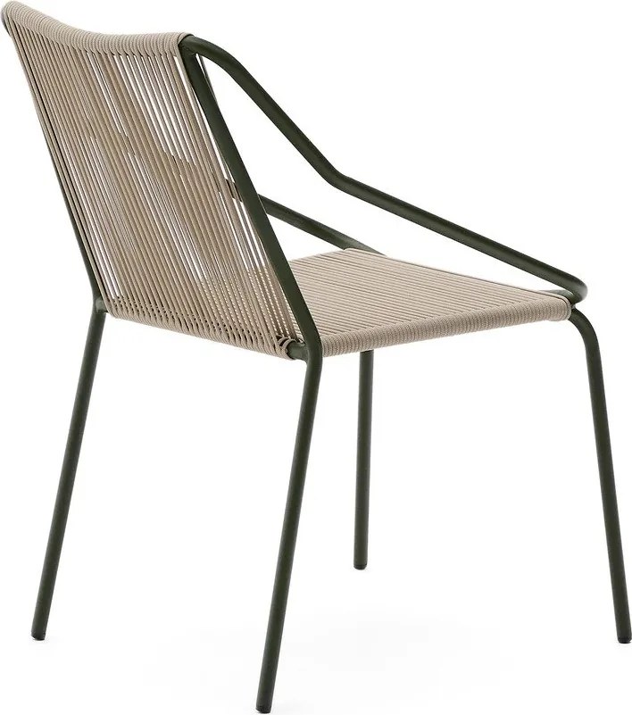 Tmavozelená/béžová kovová záhradná stolička Zivia – Kave Home