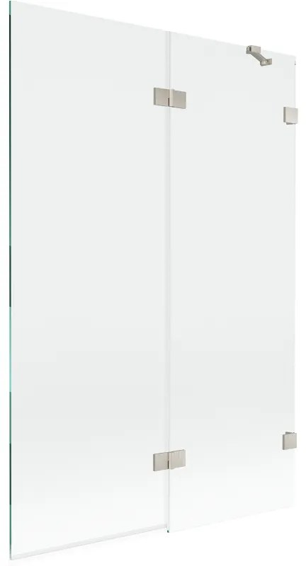 Mexen Lunar, 2-krídlová vaňová zástena pravá 120 x 150 cm, číre sklo, brúsená oceľ, 897-120-100-97-00-P