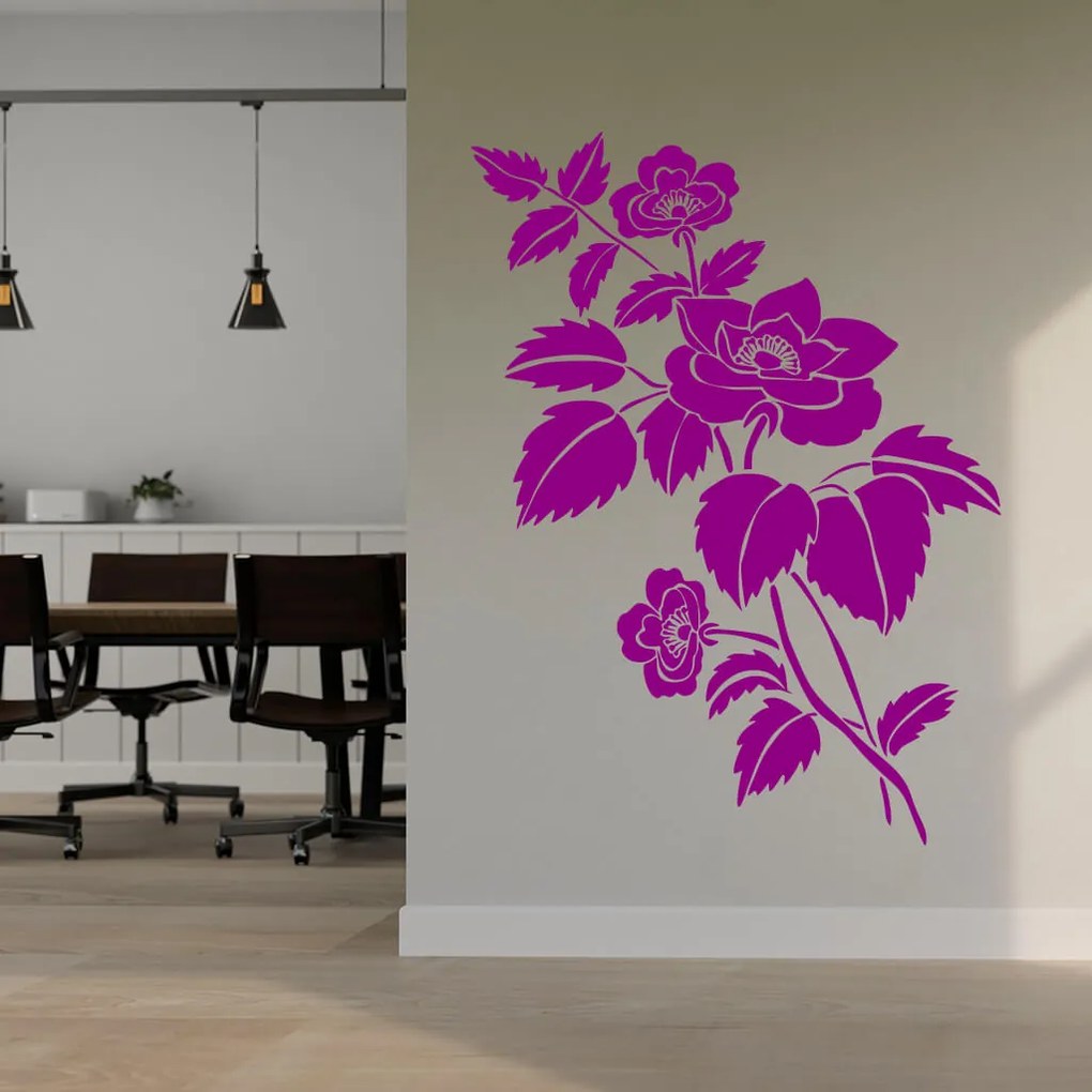 Veselá Stena Samolepka na stenu na stenu Kvetina Farba: růžová, Veľkosť: 100 x 74 cm