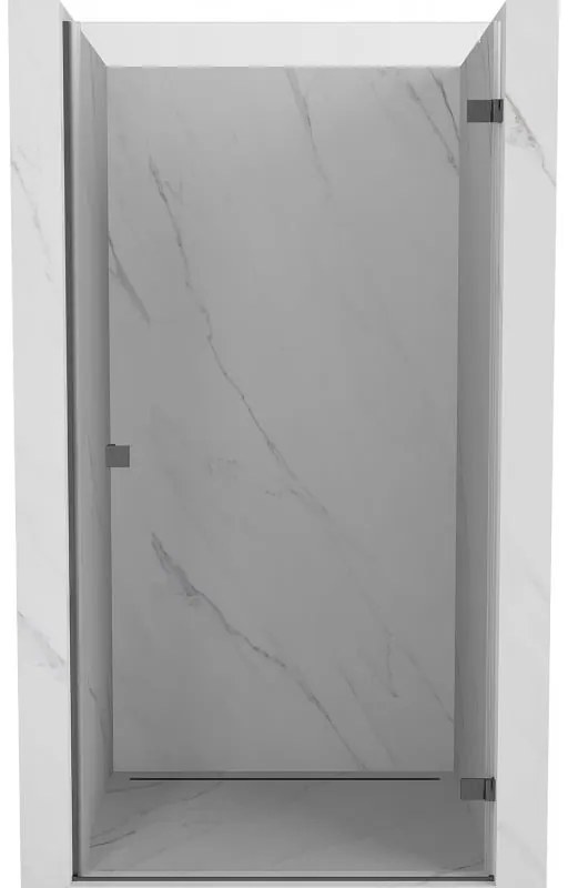 Mexen, Mexen Lunar-B výklopné pravé sprchové dvere 75 cm, priehľadné, pištoľovo šedé kartáčované - 832-075-000-66-00-P