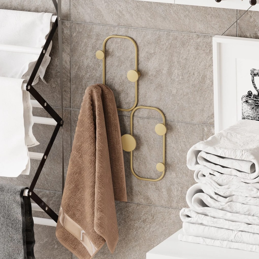 Nástenný kovový vešiak Ladybug 26 cm zlatý