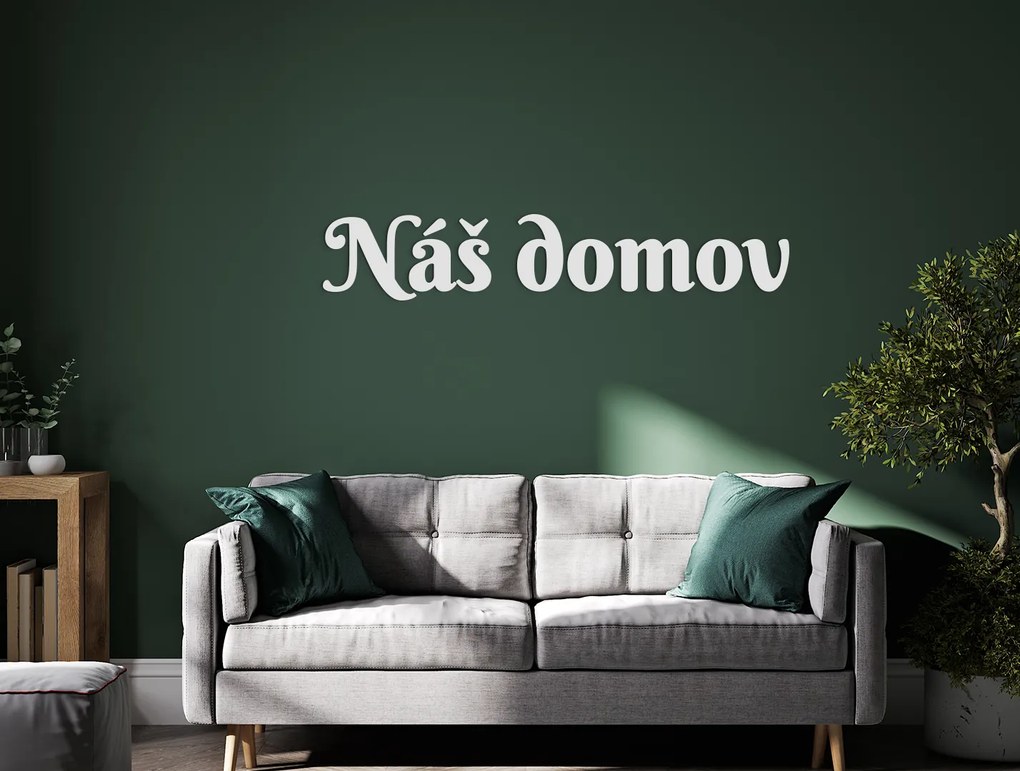 drevko Drevený nápis Náš domov Rozmer obrazu: 7,5 x 41 cm, Farba dekorácie: Čierna