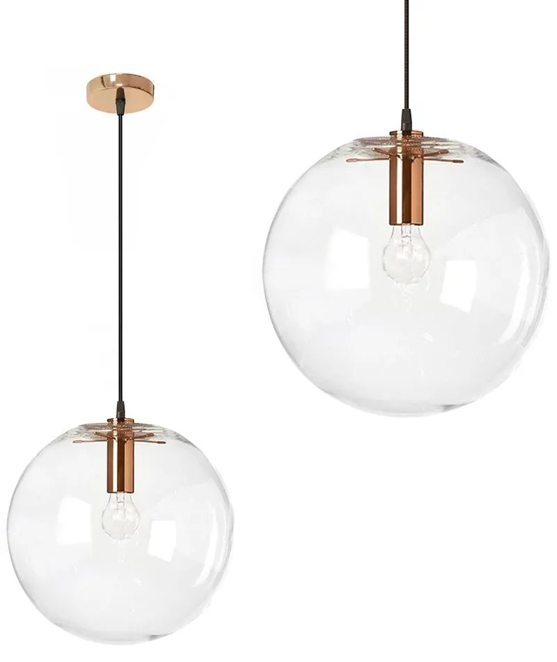 Toolight - Závesné sklenené stropné svietidlo Lassi 30 cm 1xE27, ružové zlato, OSW-00132