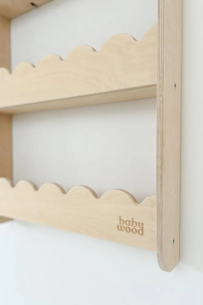 Detská nástenná polica malá – 3 úrovne úložného priestoru Biela