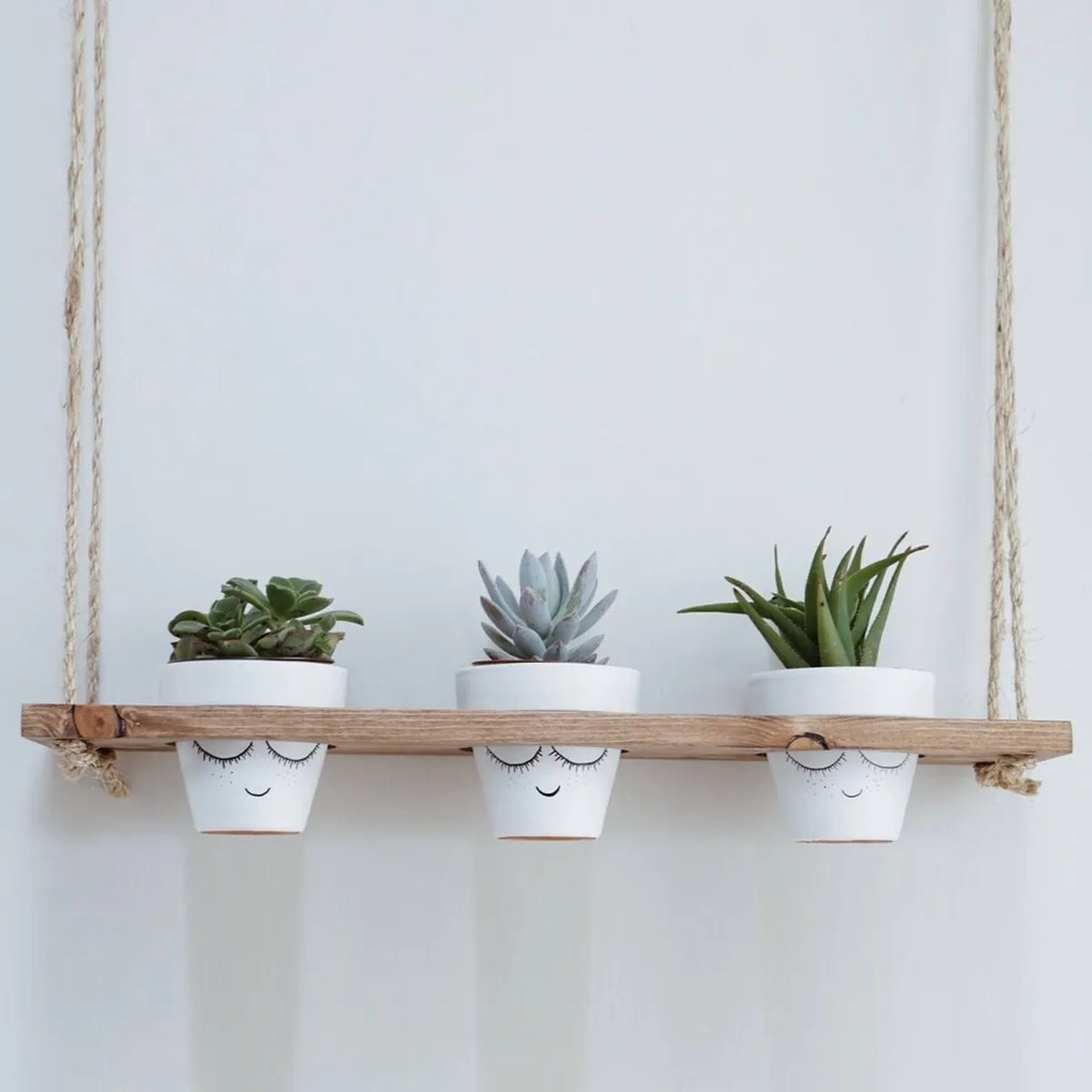 Závesná polica na kvety BENY orech