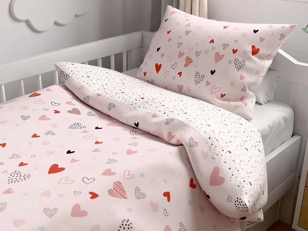 Krepové obliečky do postieľky Renforcé LOVITA ružové Rozmer obliečky: 45 x 65 cm | 90 x 140 cm
