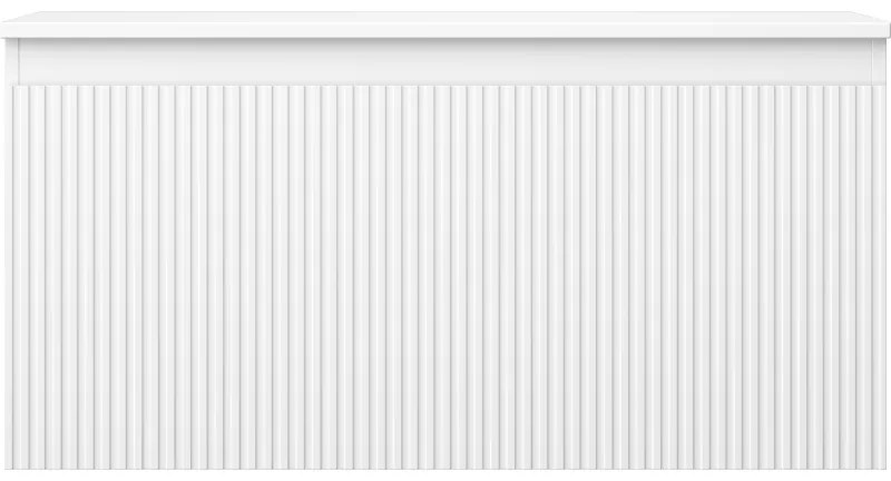 Mexen Rivel, kúpeľňová skrinka 100 cm s hornou časťou, 1 zásuvka, drážkovaná, biela matná, 91A20-10047-1-BFC01