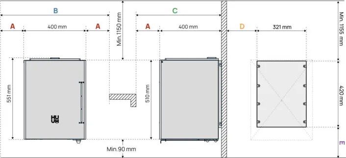 Saunová kamna CORE WALL COMBI 9kW (nutno dokoupit ovládací panel s WIFI) – ČERNÉ