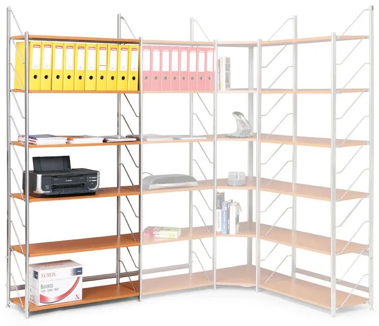 Regál s laminovanými policami, prídavný, 2030 x 800 x 365 mm, čerešňa