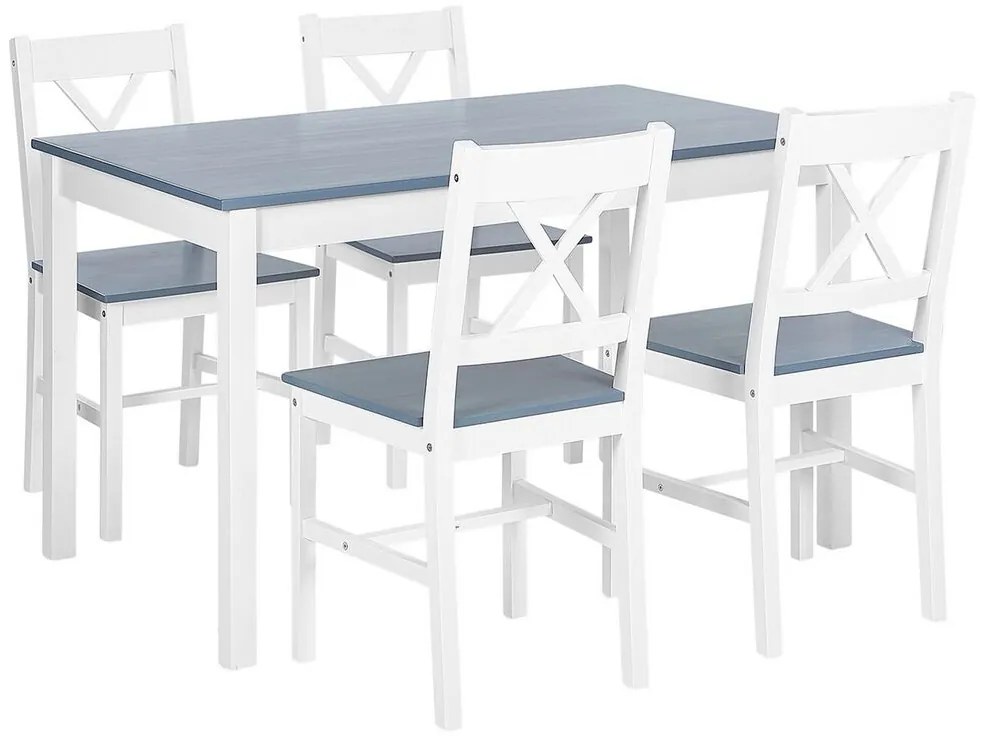 Jedálenská súprava stola a 4 stoličiek sivá/biela MOANA Beliani