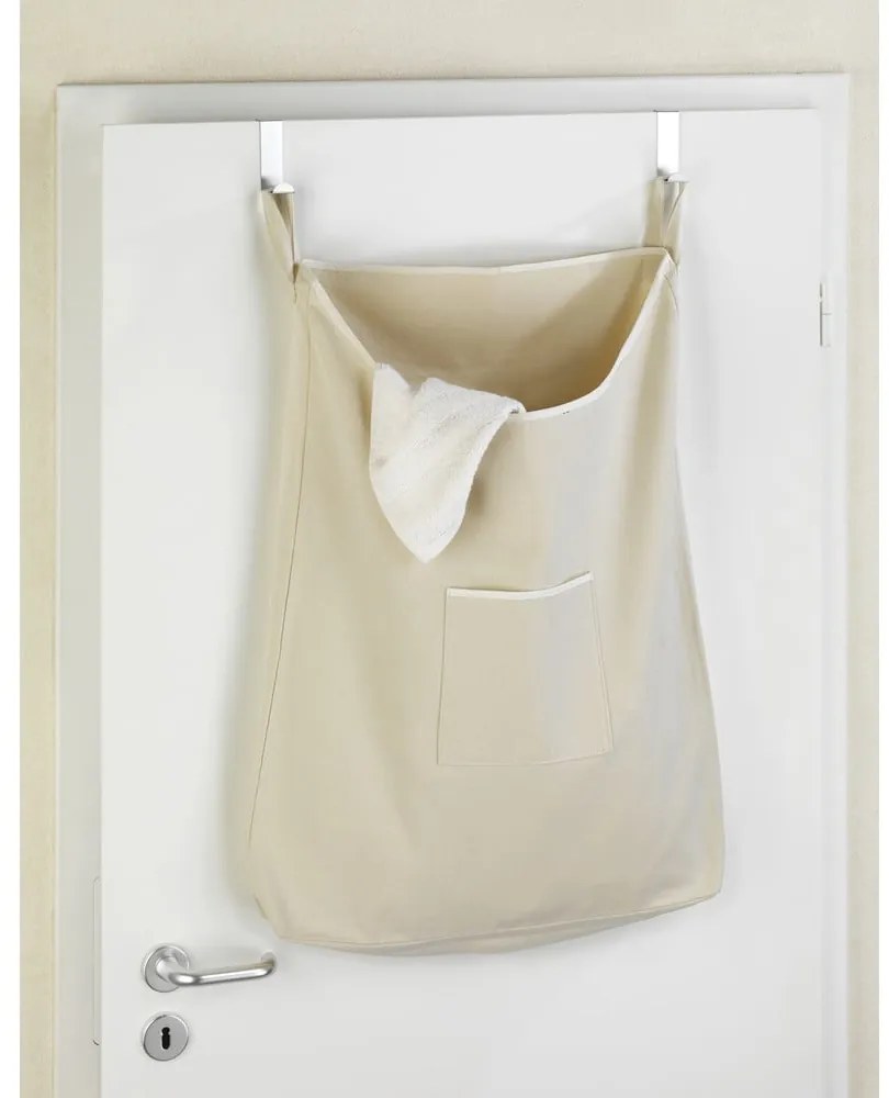 Béžový závesný kôš na bielizeň Wenko Door Laundry, 65 l