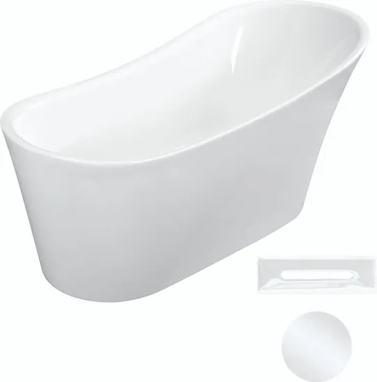 Besco Akrylátová voľne stojaca vaňa Calima 170x74 BESCO-Typ výpuste: Click-Clack s prepadom, grafit, BESCO-Rozmery: 170x74, BESCO-Farba: Biela
