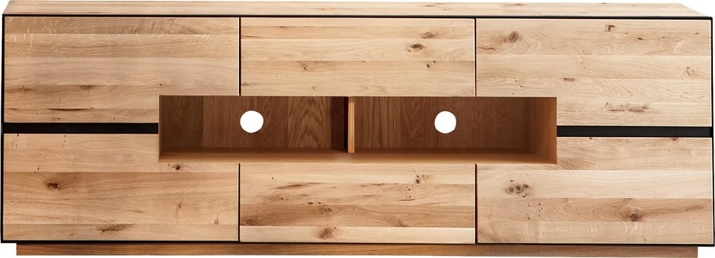 XXXLutz SKRINKA POD TV, divoký dub, antracitová, 181/62/47 cm Linea Natura - Komody - 001770000118