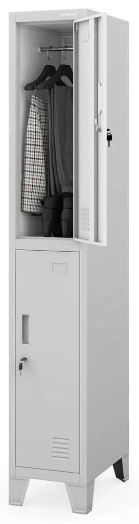 Pracovná odevná skriňa BHP sivá: BARTEK 1 Plus