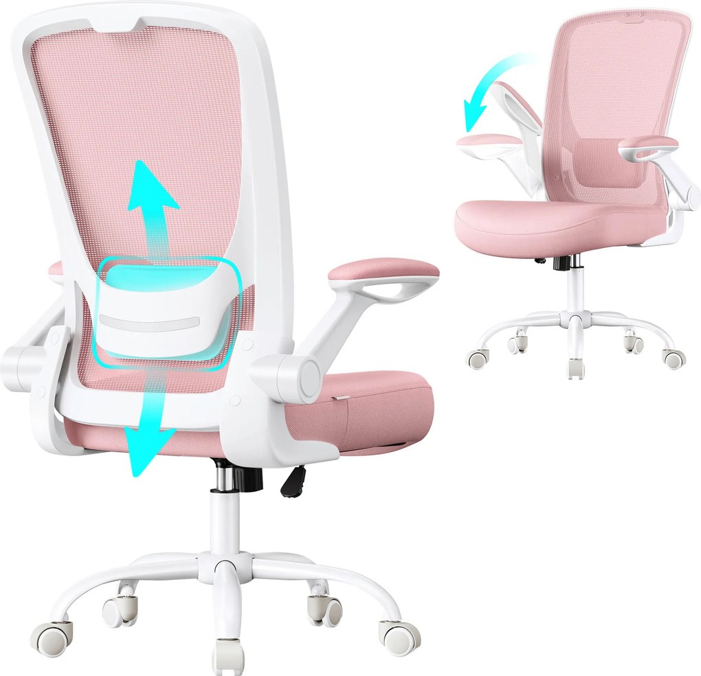 XXXLutz OTOČNÁ STOLIČKA, perkál, tmavoružová - Online Only kancelárie - 002543066501