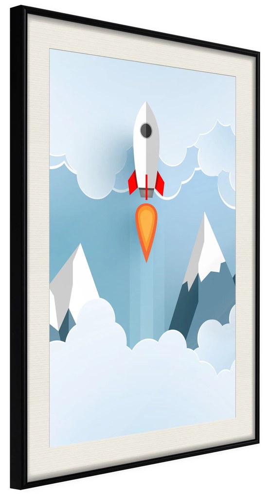 Artgeist Plagát - Rocket in the Clouds [Poster] Veľkosť: 30x45, Verzia: Čierny rám