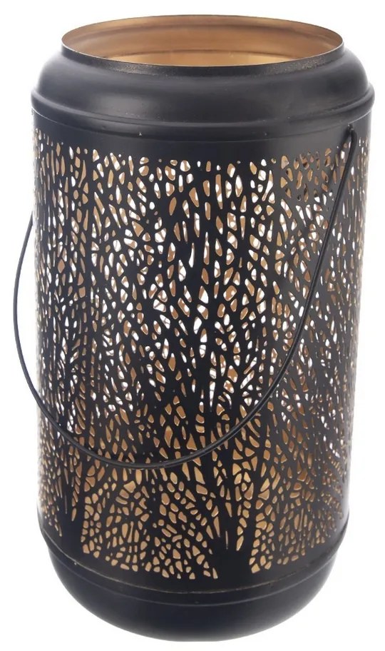 InDecor Kovový svietnik Tree čierna, 13 x 23 cm, S