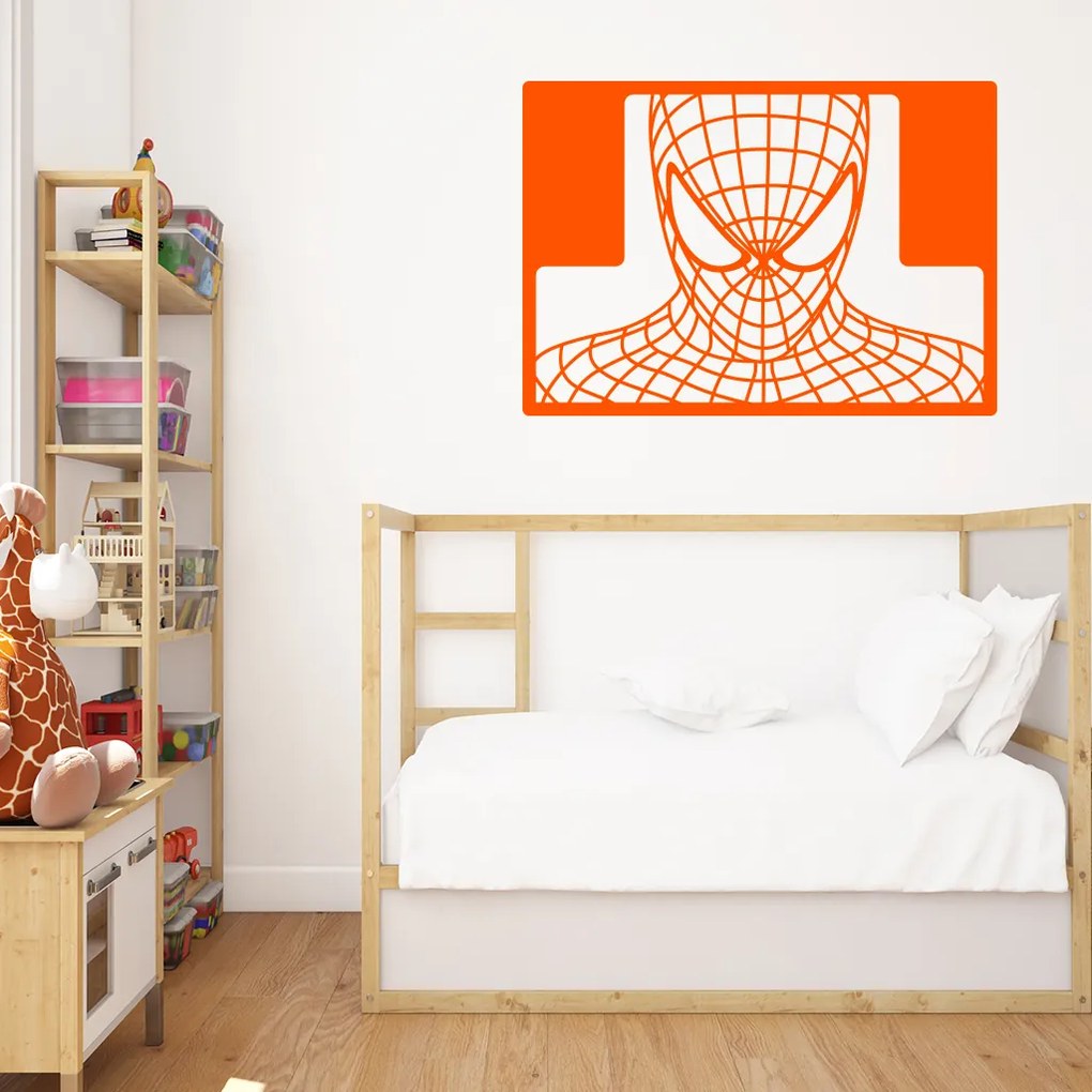 Veselá Stena Samolepka Spiderman portrét Farba: hnědá, Veľkosť: 60 x 42 cm