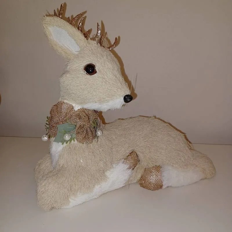 DECOLED Jeleň, 30 x 15 x 26 cm, béžová farba