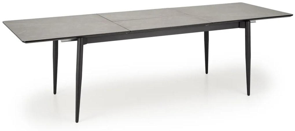 Jídelní rozkládací stůl Charles 180/260 cm šedý mramor/černý