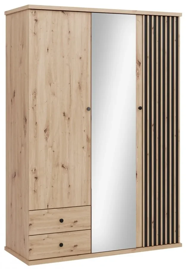 Trojdverová skriňa Sigeren SG23, Farby:: dub artisan / dub artisan + čierna
