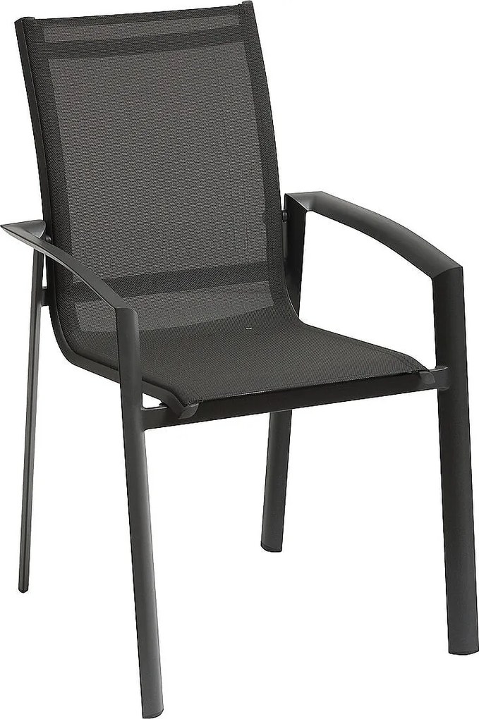 DEOKORK Hliníkové kreslo s textíliou NOVARA (antracit)