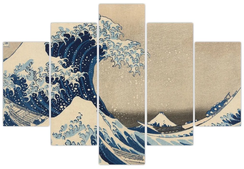 Obraz - Katsushika Hokusai, Under the Wave off Kanagawa, reprodukcia (150x105 cm)