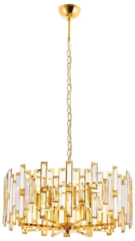 Luster na reťazi CRYSTALLINE 6xE14/40W/230V zlatý