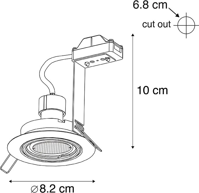 Inteligentné zapustené bodové svietidlo čierne vrátane WiFi GU10 nastaviteľné - Ude Honey