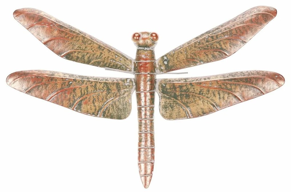 Kovová záhradná dekorácia na zavesenie Vážka medená, 49 x 4 x 32 cm