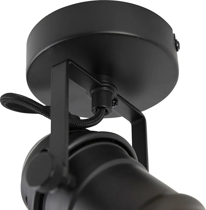 Priemyselné bodové svetlo čierne otočné a nakloniteľné bez tienidla - Movie