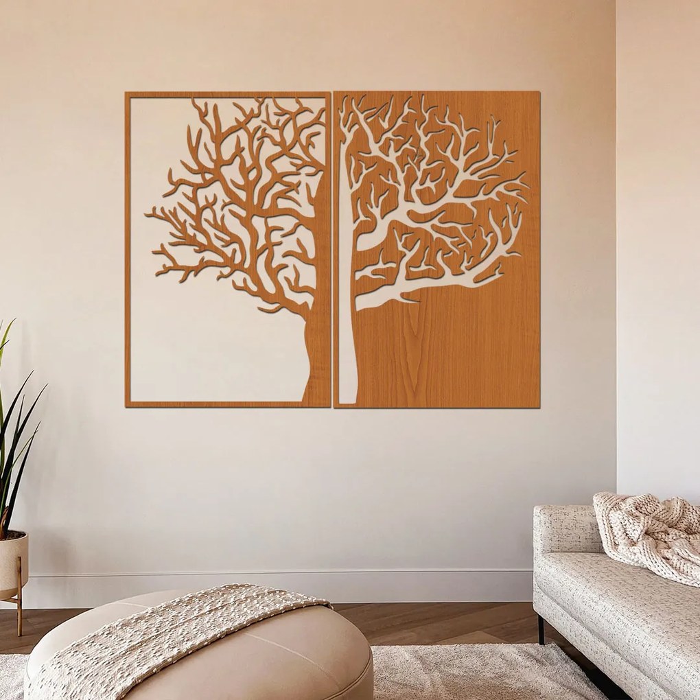 drevo zivota Drevený strom na stenu DUALITY z dvoch dielov Farebný vzor: Čerešňa, Veľkosť viacdielov: 80x60