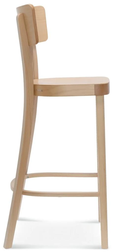 FAMEG Solid - BST-9449 - barová stolička Farba dreva: dub štandard, Čalúnenie: koža L2