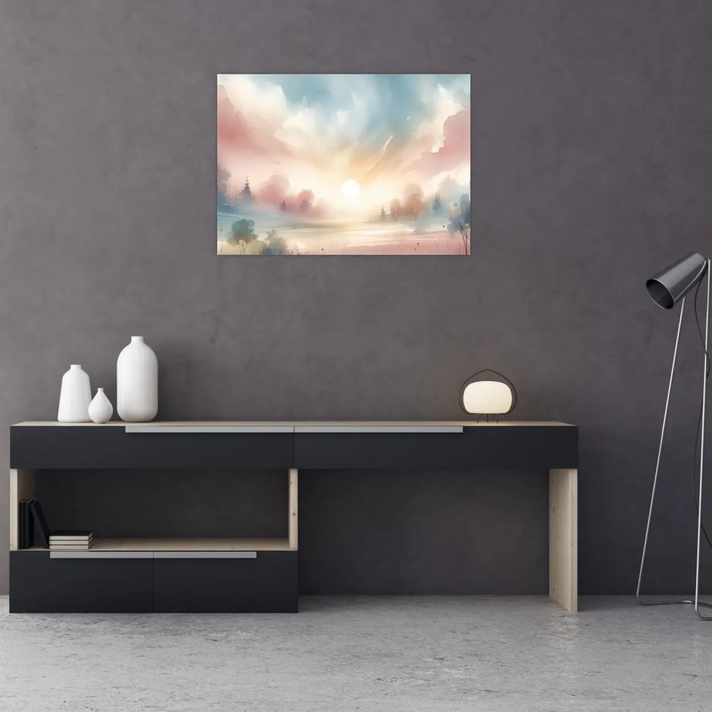 Sklenený obraz - Elegantná krajina (70x50 cm)