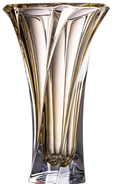KRIŠTÁĽOVÁ VÁZA BOHEMIA MOZART 320MM JANTÁROVÁ