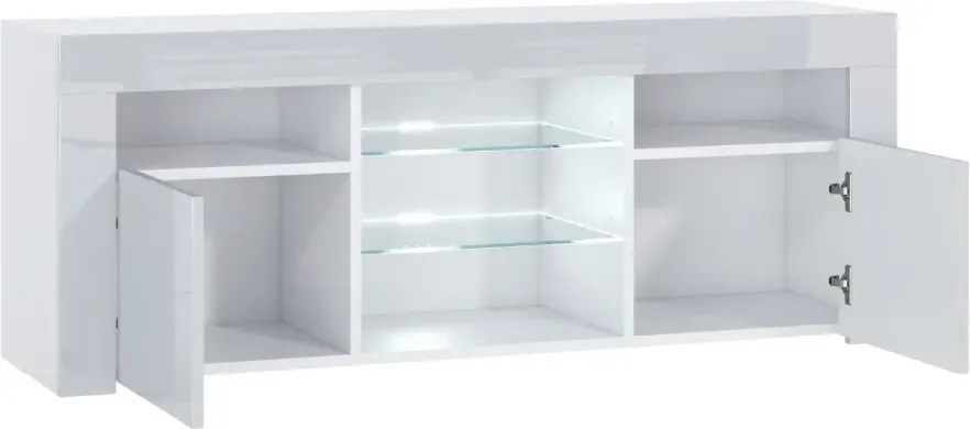TV stolek Puzzo 120 cm bílý lesk
