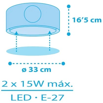 Dalber 60656 - Detské stropné svietidlo PIRATE ISLAND 2xE27/15W/230V