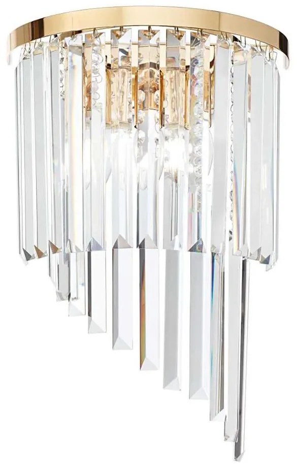 Ideal Lux - Krištáľové nástenné svietidlo CARLTON 3xE14/40W/230V zlatá ID213491